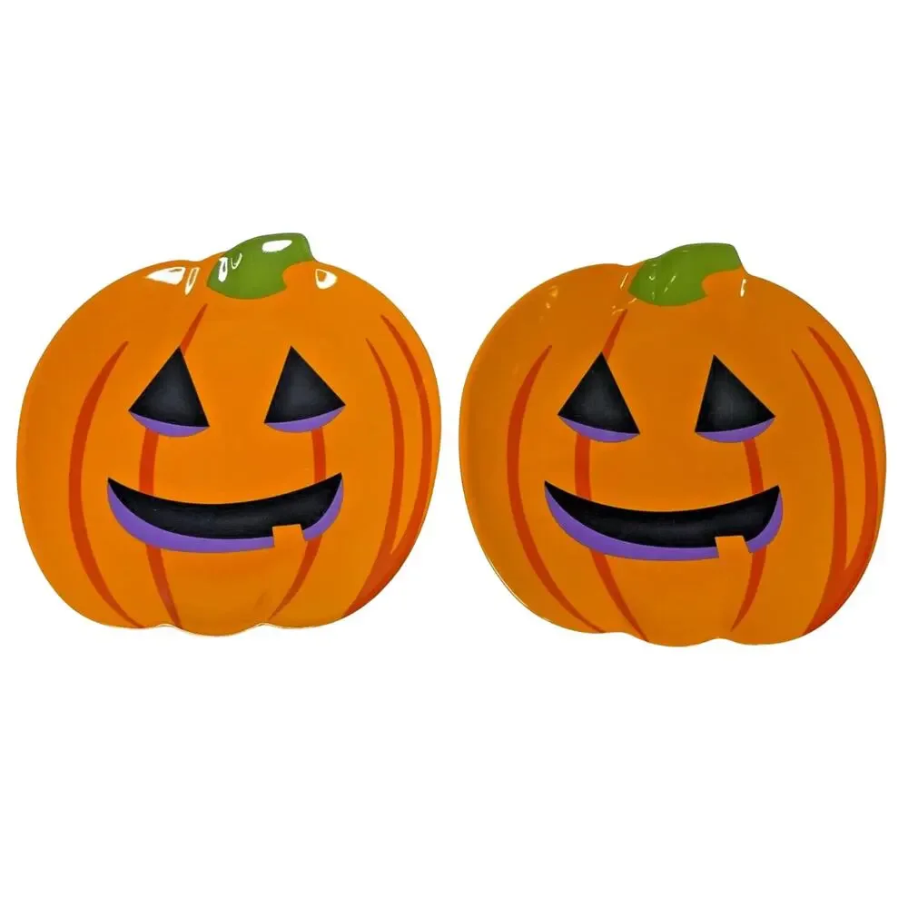 Set of 2 Halloween Pumpkin Plates – 9